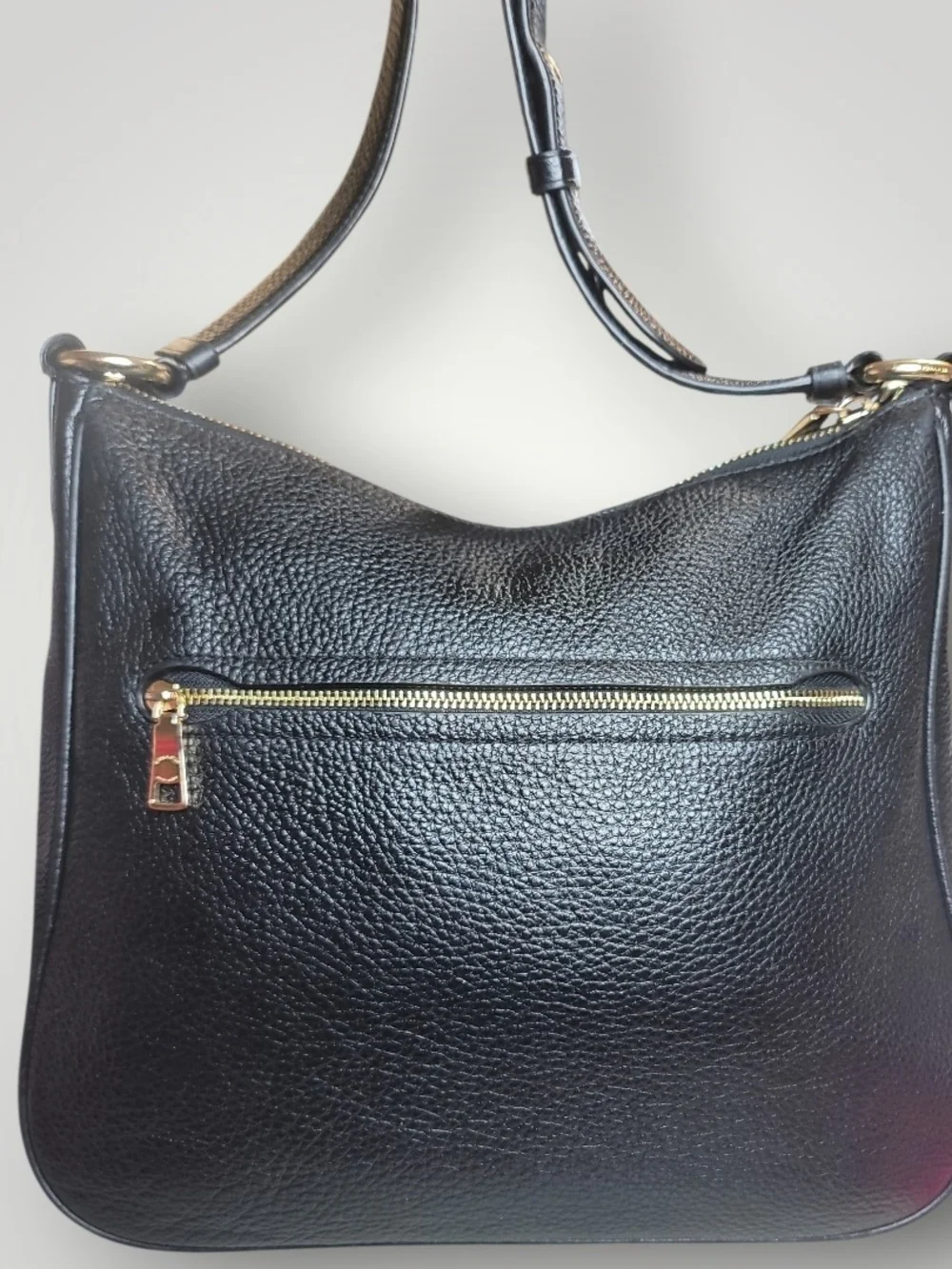 COACH Ellie File Black Pebbled Leather Crossbody Shoulder Bag EUC